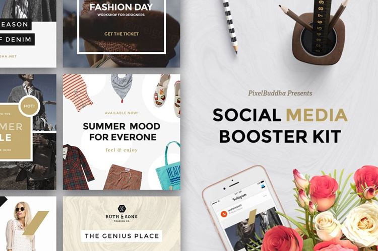 潮流Ins自媒体宣传海报PSD模板 Social Media