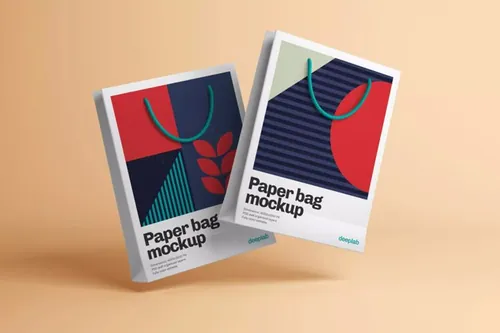购物礼品纸袋图样机 Paper Bag Mockup