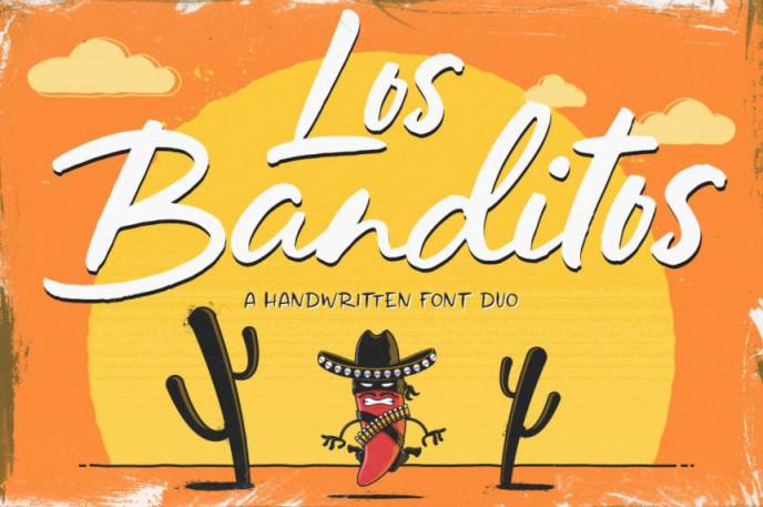10沙漠风格字体 Los Banditos – Font Duo