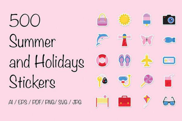 夏天节日图标素材 500 Summer and Holidays Sticker