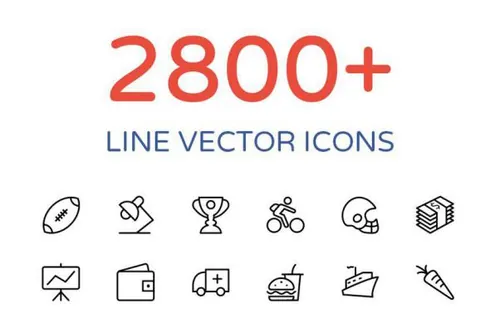 线型矢量图标大全 2800  Line Vector Icons Bundle