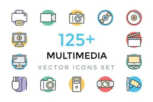 多媒体矢量图标素材 125  Multimedia Vector Icons