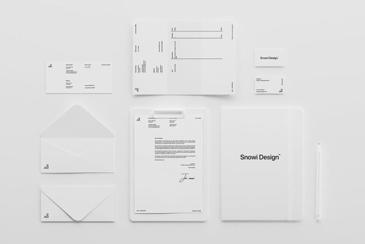 极简主义企业办公文具品牌VI设计贴图展示样机模板 Minim