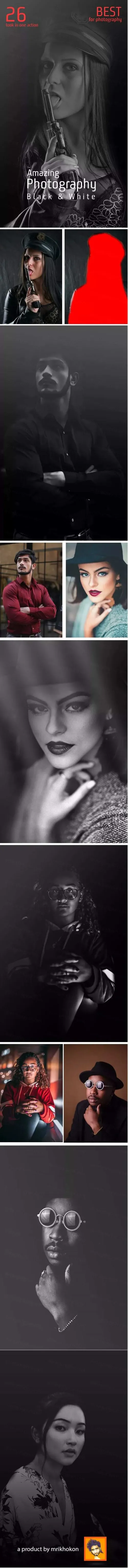 惊人的黑白摄影特效PS动作 Amazing Photography Black