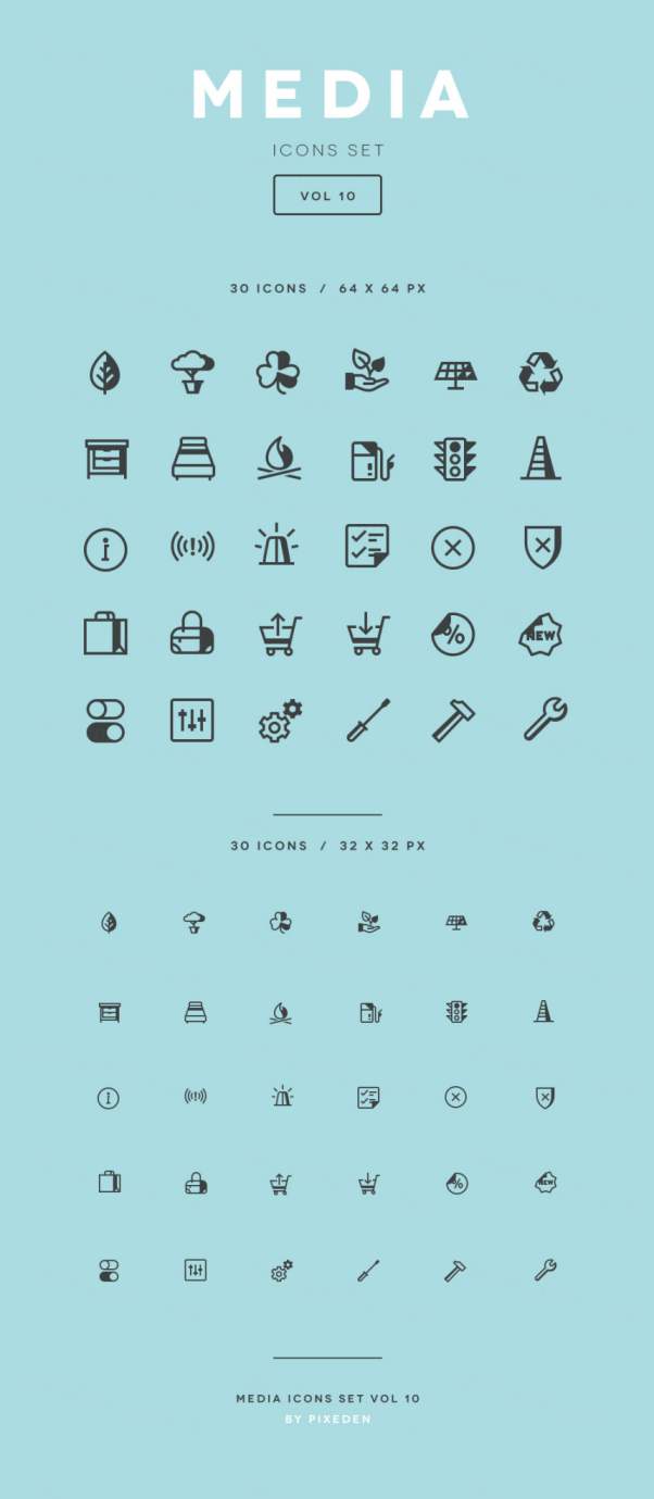 现代设计风格SEO互联网营销矢量图标素材 Media Icon Set