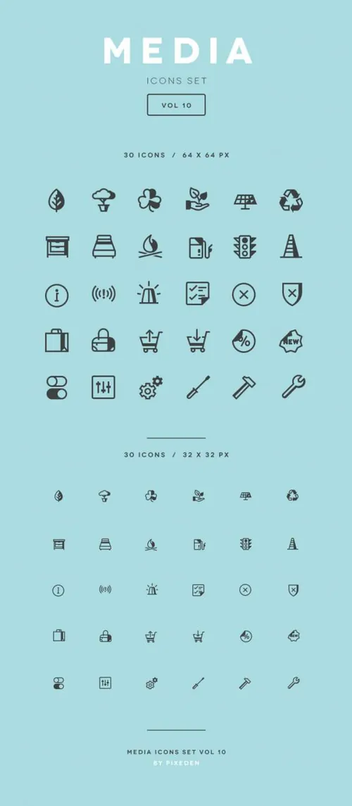 现代设计风格SEO互联网营销矢量图标素材 Media Icon Set