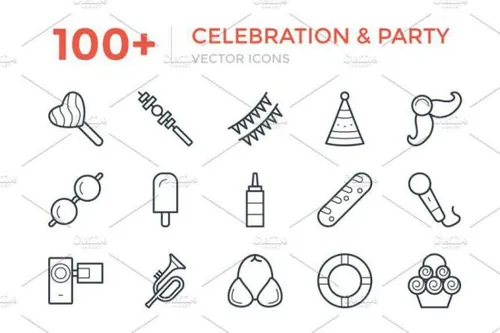 庆典和派对图标Celebration and Party Icons