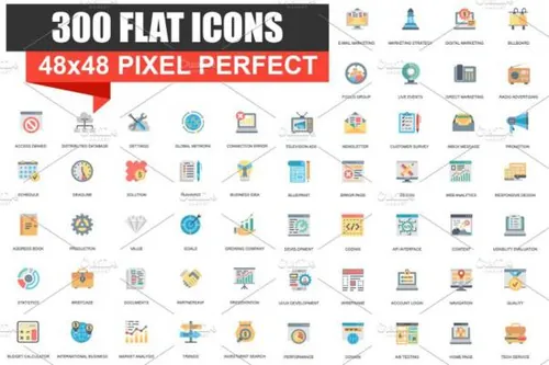 简单的扁平化Web图标 Simple Flat Web Icons