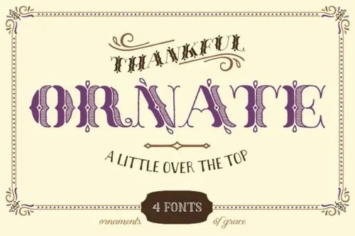 感恩华丽的字体 Thankful Ornate
