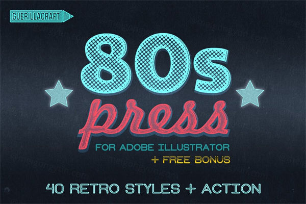 80后风格AI样机 80s PRESS for Adobe Illus