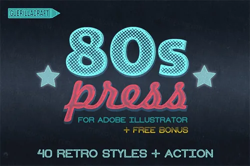 80后风格AI样机 80s PRESS for Adobe Illus