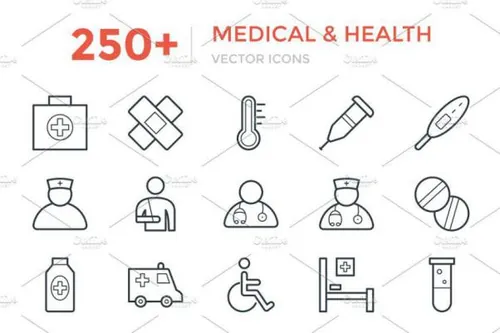 医疗健康矢量图标 250  Medical and Health Vector