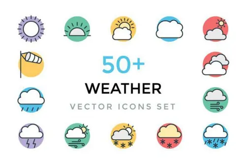 50 天气矢量图标 50  Weather Vector Icons