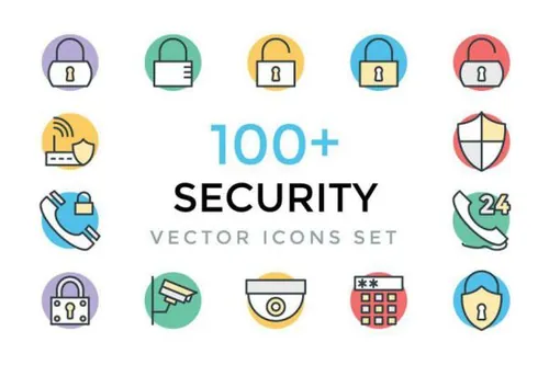 安全矢量图标 100  Security Vector Icons