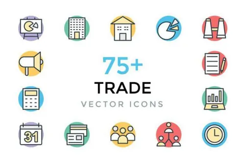 贸易矢量图标 75  Trade Vector Icons