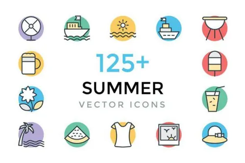 125 夏季矢量游泳图标 125  Summer Vector Icons