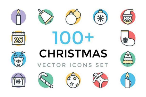 圣诞矢量图标 100  Christmas Vector Icons