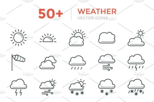 50 天气矢量图标 50  Weather Vector Icons