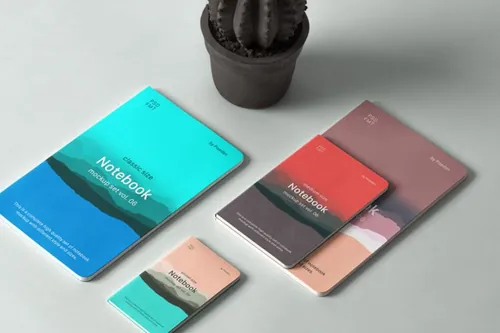 日记本笔记本素描作品预览样机模板 Psd Notebook Mockup Set Vol 6