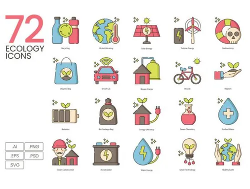 绿色环保相关图标套装Ecology Icons