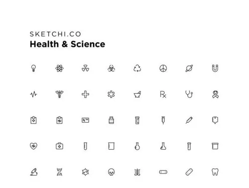 健康与自然科技相关的图标Health  Science Icons