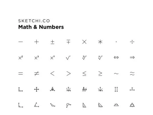 数学数字图标套装Math  Number Icons