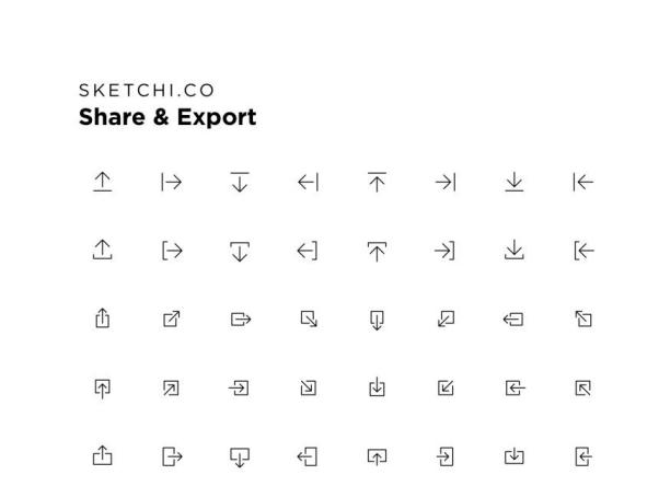 分享输出相关功能图标套装Share  Export Icons