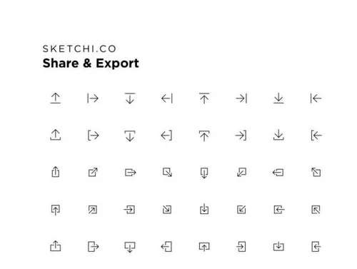 分享输出相关功能图标套装Share  Export Icons