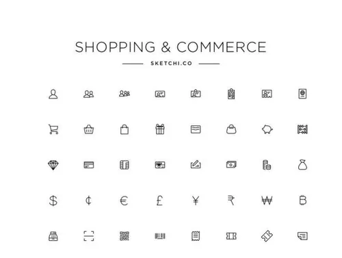 购物电商相关图标套装Shopping  Commerce Icons