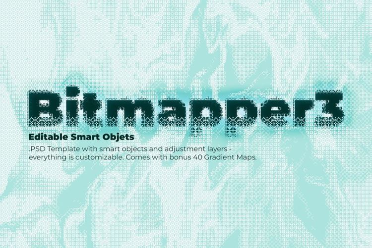 新复古未来派8位图像素艺术特效旧屏幕纹理素材 Bitmapp