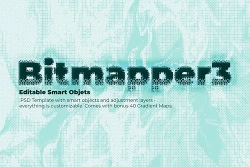 新复古未来派8位图像素艺术特效旧屏幕纹理素材 Bitmapp