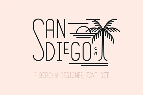 海滨趣味字体 San Diego  Beach Font Set