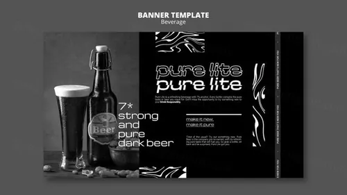 潮流酸性暗黑风酒吧KTV饮料酒水宣传横幅海报PSD模板 Delicious beverage template