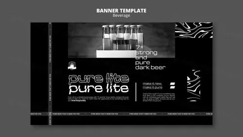 潮流酸性暗黑风酒吧KTV饮料酒水宣传横幅海报PSD模板 Delicious beverage template