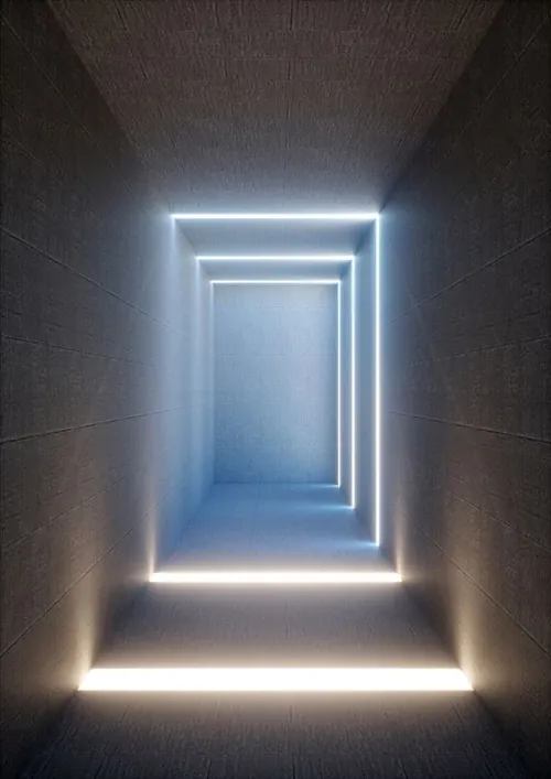 3D虚拟极简概念空间霓虹灯抽象高清背景素材