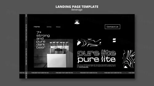 潮流酸性暗黑风酒吧KTV饮料酒水落地页横幅海报PSD模板 Delicious beverage template