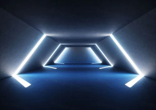 3D虚拟极简概念空间霓虹灯抽象高清背景素材