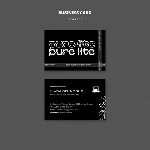 潮流酸性暗黑风酒吧KTV饮料酒水名片品牌设计模板 Delic