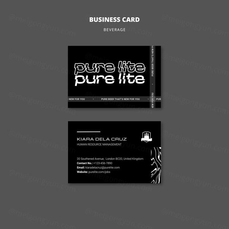 潮流酸性暗黑风酒吧KTV饮料酒水名片品牌设计模板 Delicious beverage template