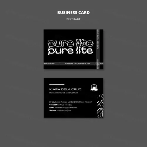 潮流酸性暗黑风酒吧KTV饮料酒水名片品牌设计模板 Delicious beverage template