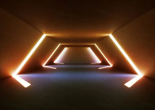 3D虚拟极简概念空间霓虹灯抽象高清背景素材