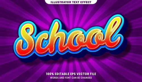 卡通漫画三维立体特效字体文本特效可编辑EPS矢量模板素材3d text style effect