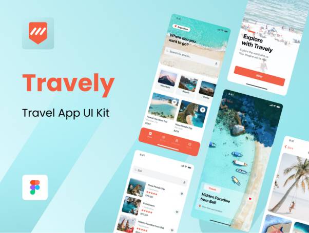 高端定制级旅游移动APP界面UI素材 Travely - Travel