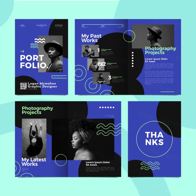 创意几何图形自由工作者简历矢量设计模板素材 Flat des