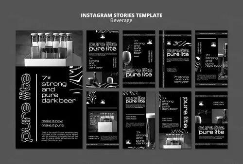 潮流酸性暗黑风酒吧KTV饮料酒水Ins自媒体宣传海报PSD模