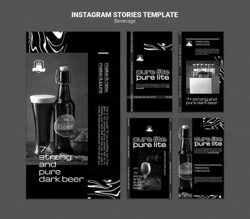 潮流酸性暗黑风酒吧KTV饮料酒水Ins自媒体宣传海报PSD模