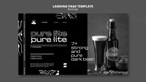 潮流酸性暗黑风酒吧KTV饮料酒水落地页宣传横幅海报PSD模板 Delicious beverage
