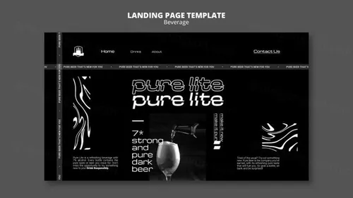 潮流酸性暗黑风酒吧KTV饮料酒水落地页宣传横幅海报PSD模板 Delicious beverage