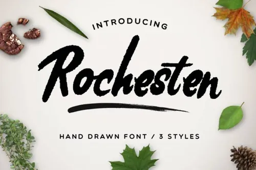粗犷书法字体 Rochesten Font