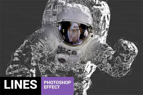 PS动作时尚线条纹理现代艺术外观设计照片效果Fibrum - Line